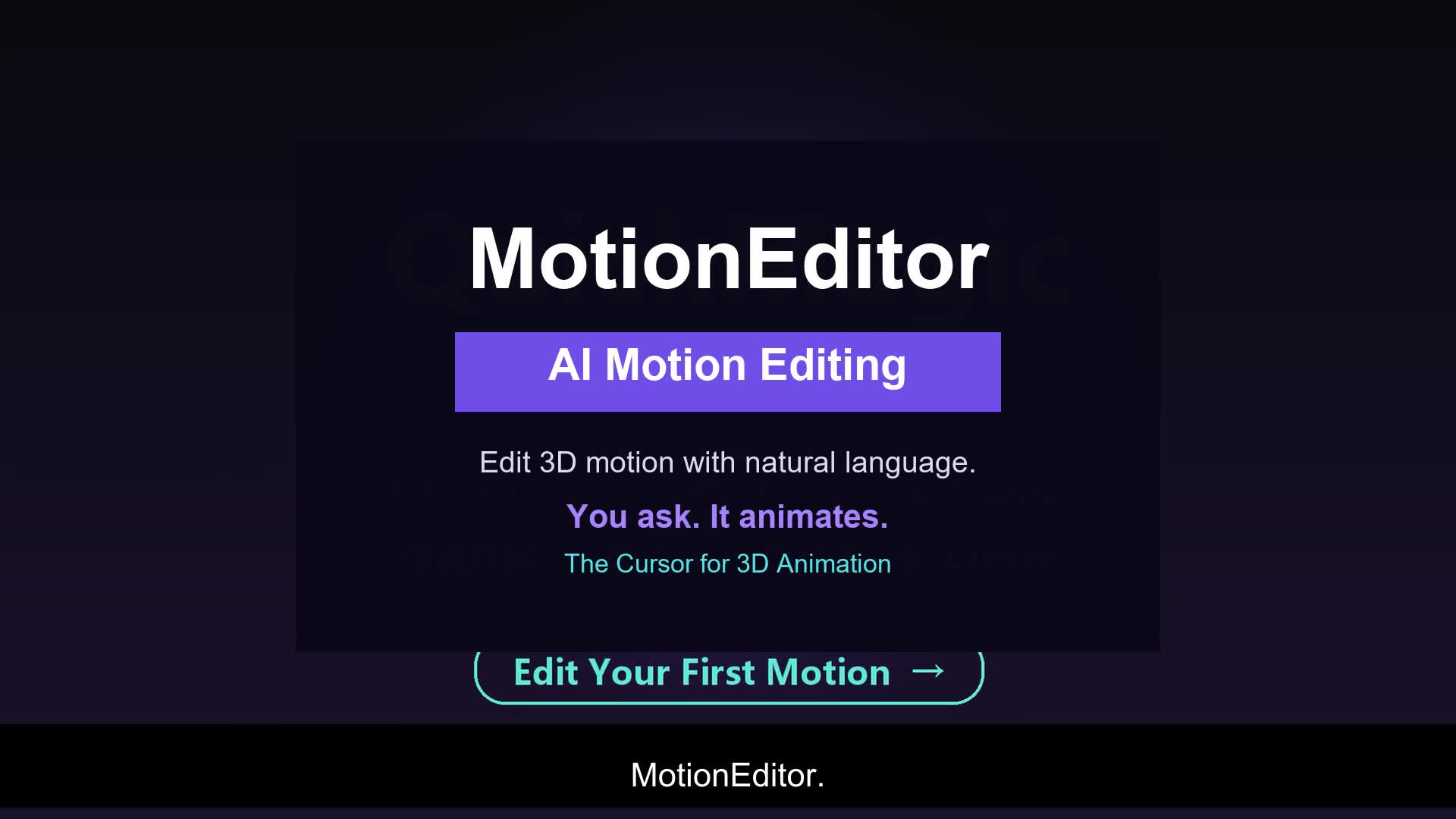 QuickMagic MotionEditor loading editable 3D character motion
