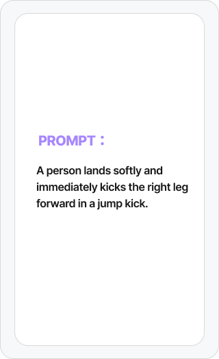Humanoid skeletal motion generated from a detailed action prompt