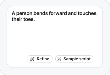 Writing and refining a text-to-motion prompt